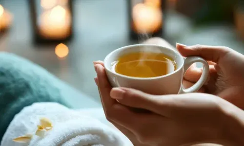 Tee vor der Massage