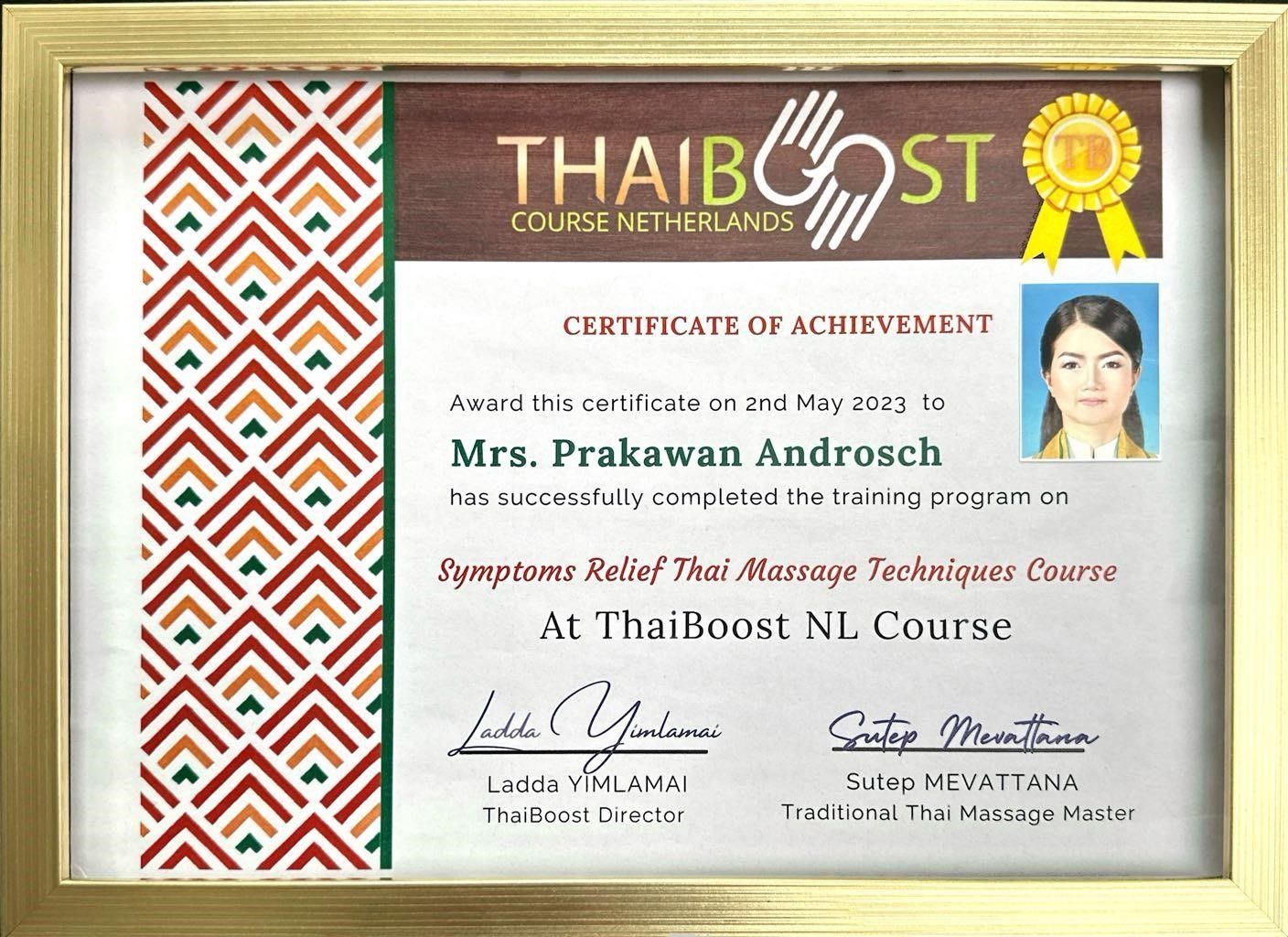 Zertifikat Symptomlindernde Thai Massagetechniken